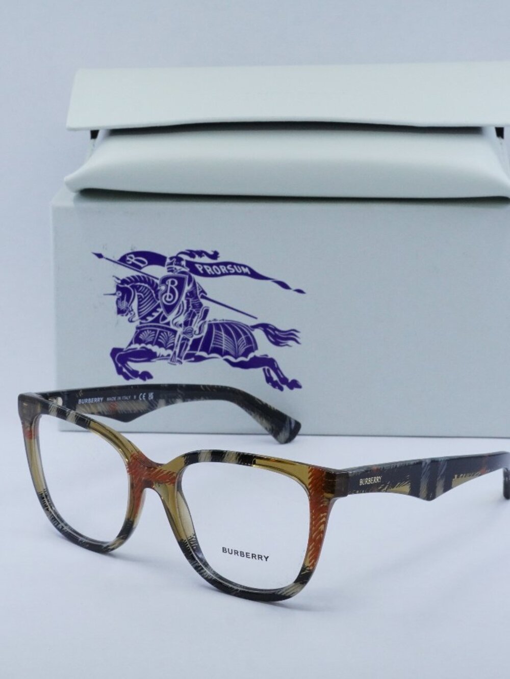Burberry BE2415 4146 Square Eyeglasses 53mm - Check Sand - Picture 1 of 9